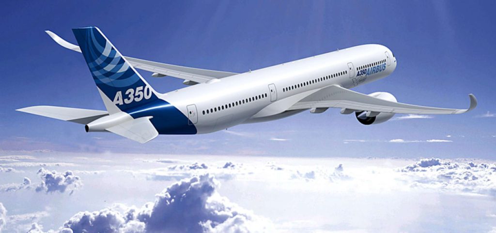 aereo di linea che vola grazie alla stampa 3D